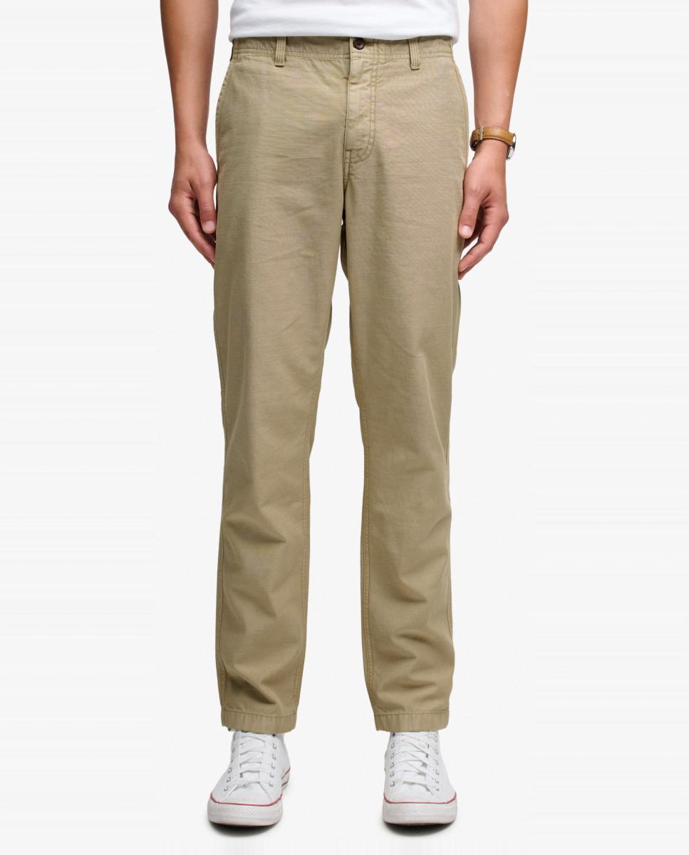 Pantalón chino tapered de hombre lavado - Superdry - Beige Beige-2