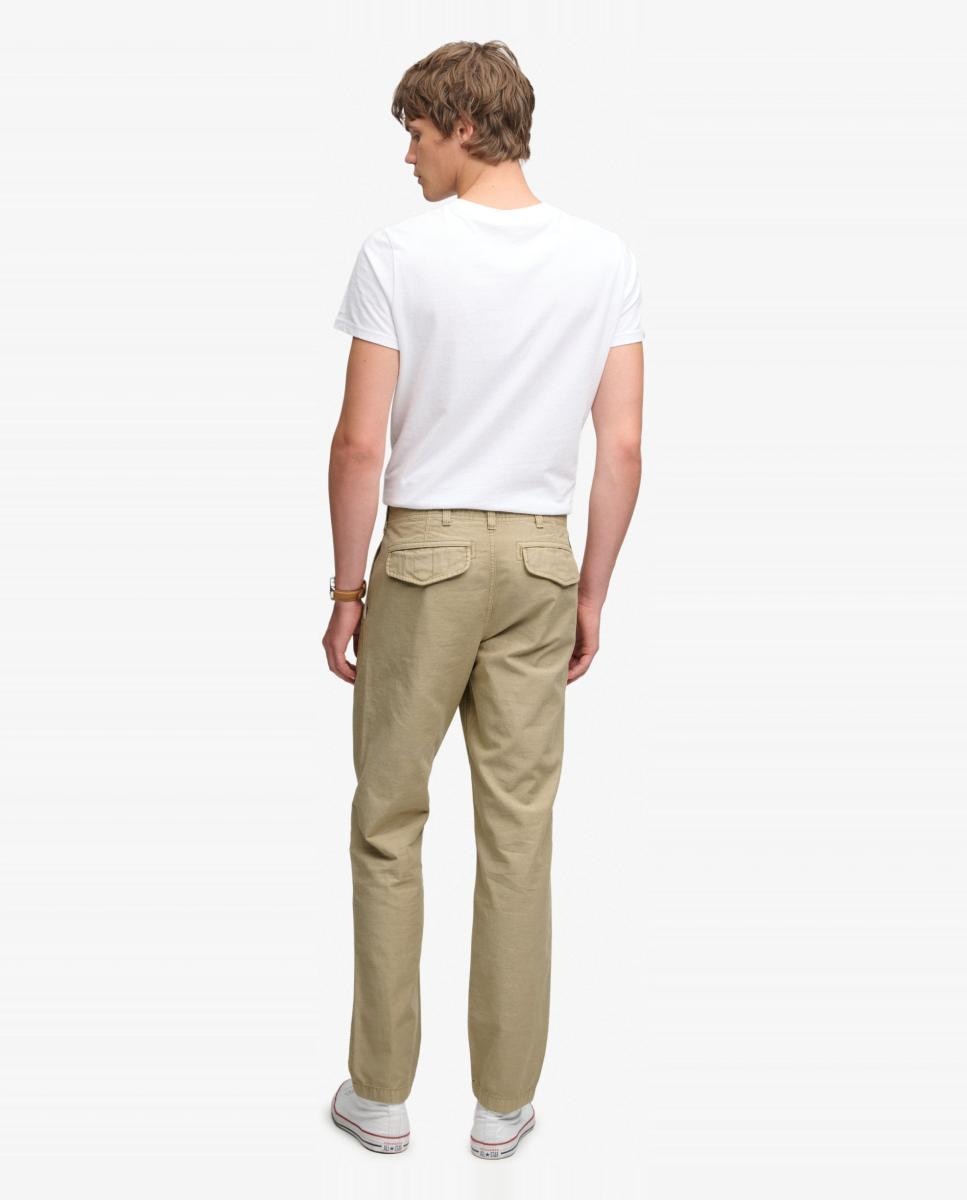 Pantalón chino tapered de hombre lavado - Superdry - Beige Beige-3