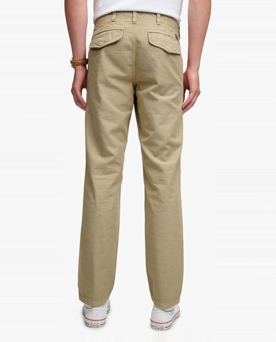 Pantalón chino tapered de hombre lavado - Superdry - Beige Beige-4