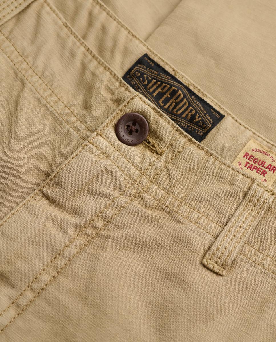 Pantalón chino tapered de hombre lavado - Superdry - Beige Beige-5