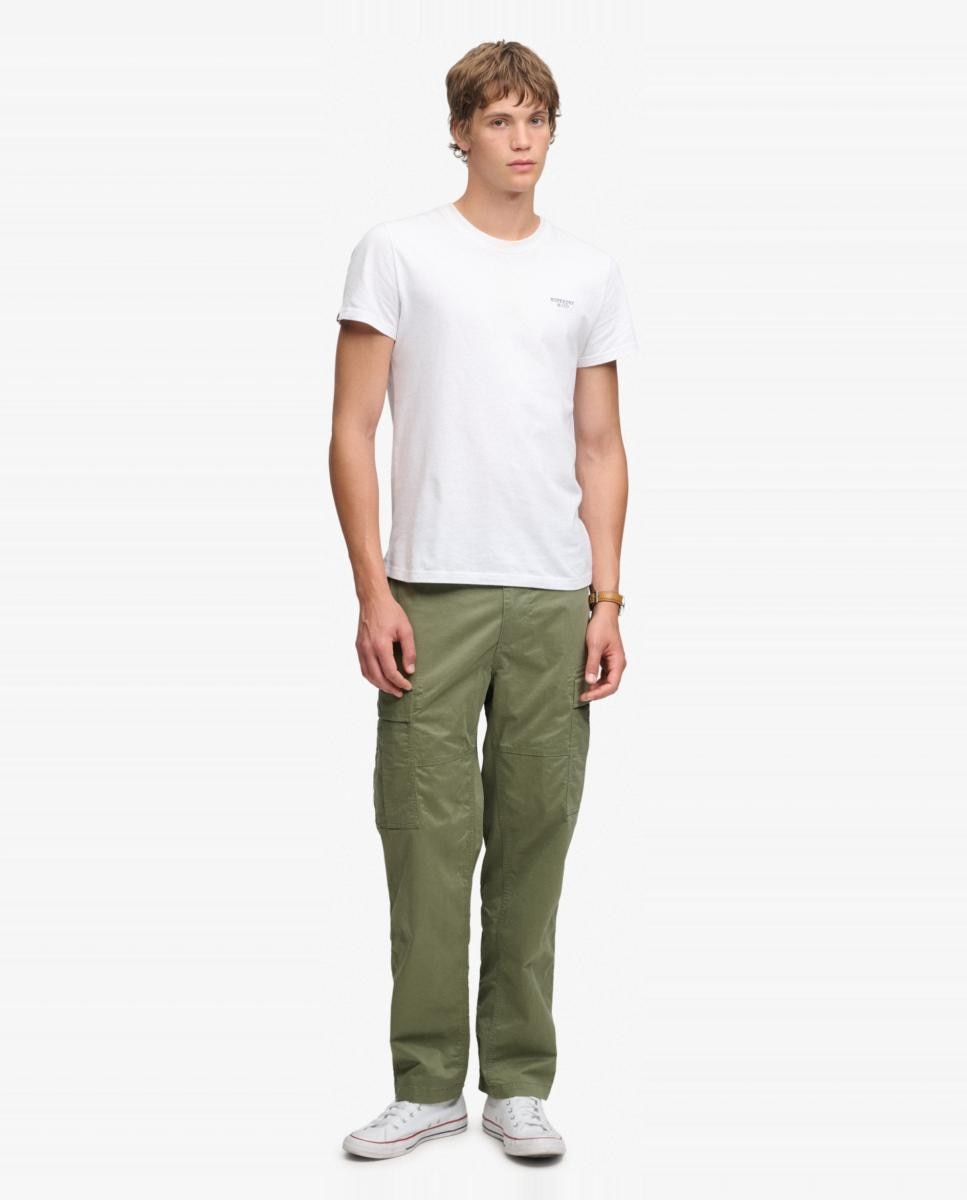 Calças Cargo Regular Tapered Verde-5