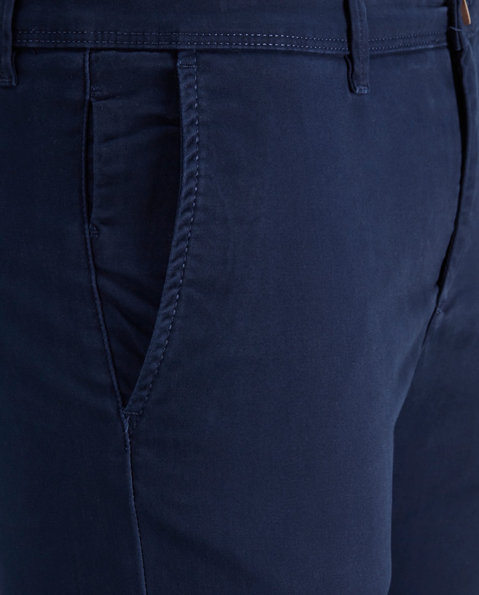 Calças chino de homem slim Azul-marinho-4