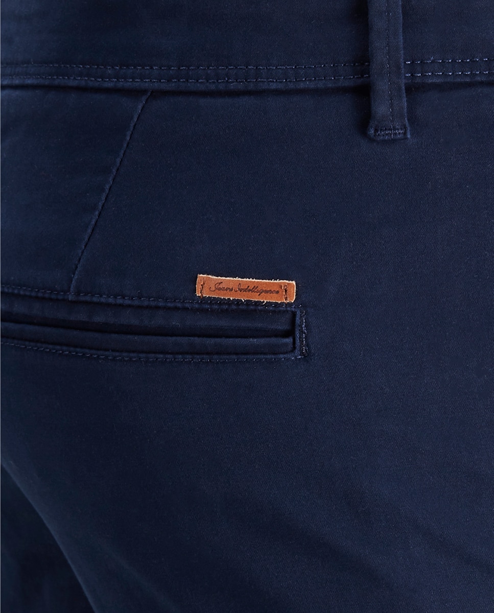 Calças chino de homem slim Azul-marinho-5