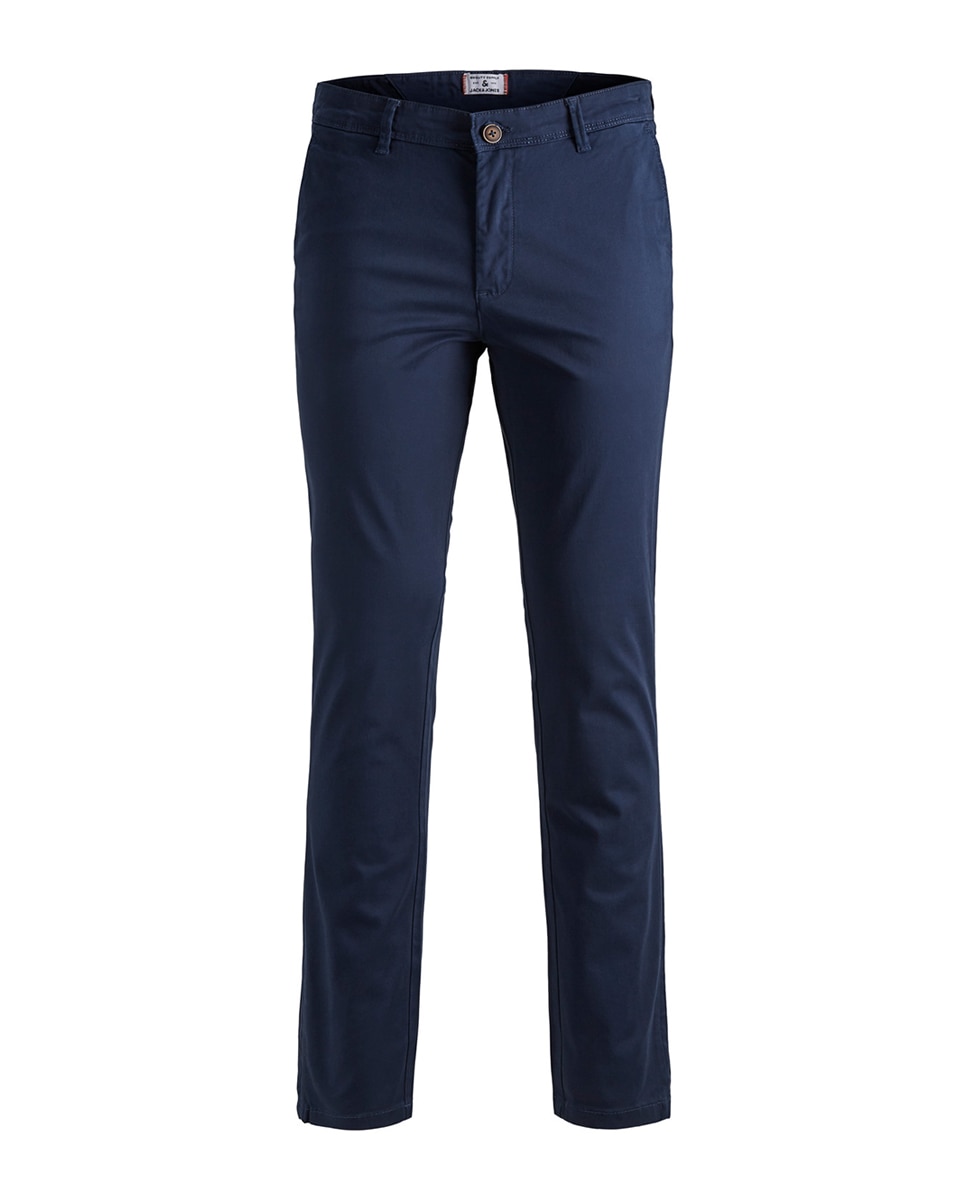 Calças chino de homem slim Azul-marinho-6