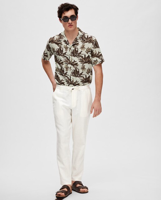 Pantalón sport de hombre de lino Slim Fit