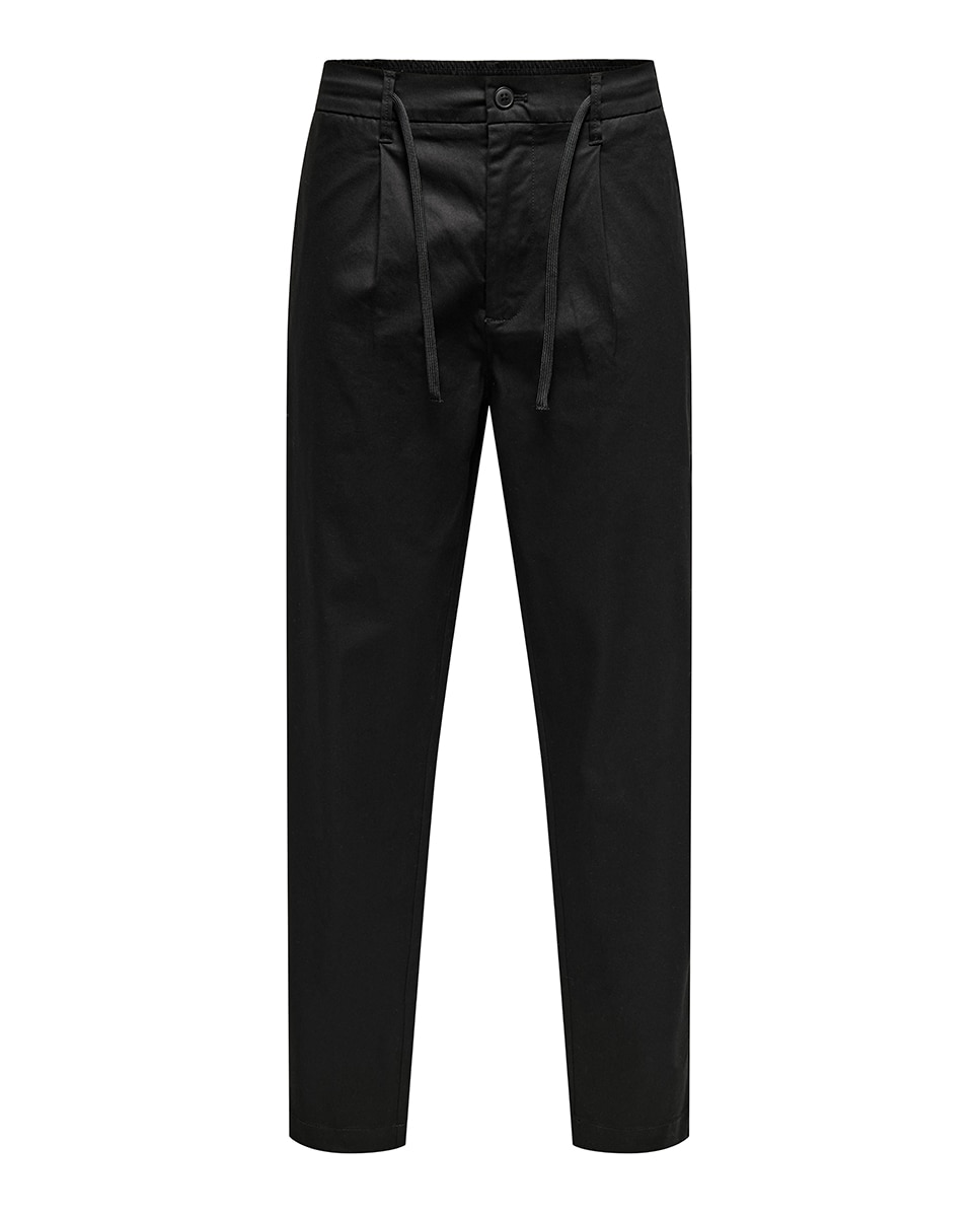 Calças Chino Tapered Fit Preto-6