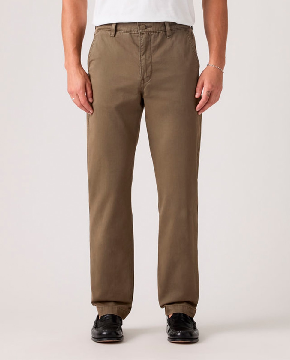 Calças Chino XX Authentic Relaxed™ de Algodão para Homem Castanho-escuro-2