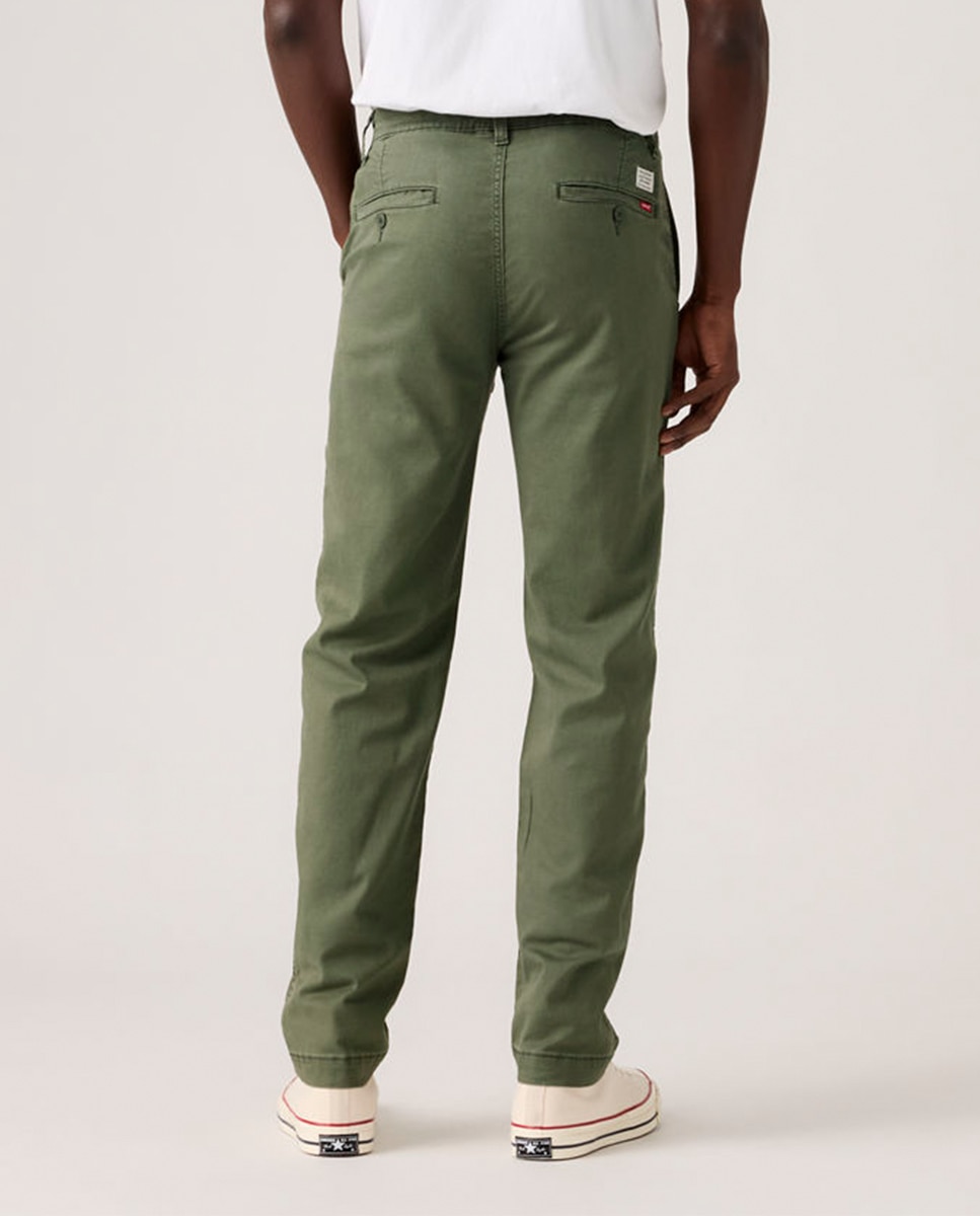 Calças Chino Regular XX Std? com Toque de Linho Verde-escuro-3