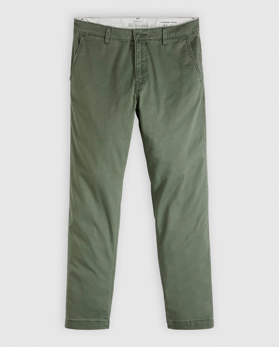 Calças Chino Regular XX Std? com Toque de Linho Verde-escuro-5