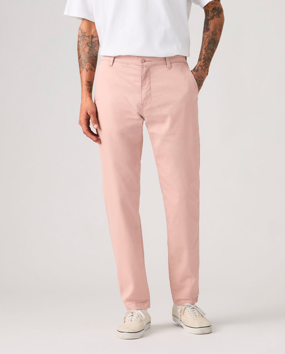 Calças Chino Regular XX Std? com Toque de Linho Salmão-2