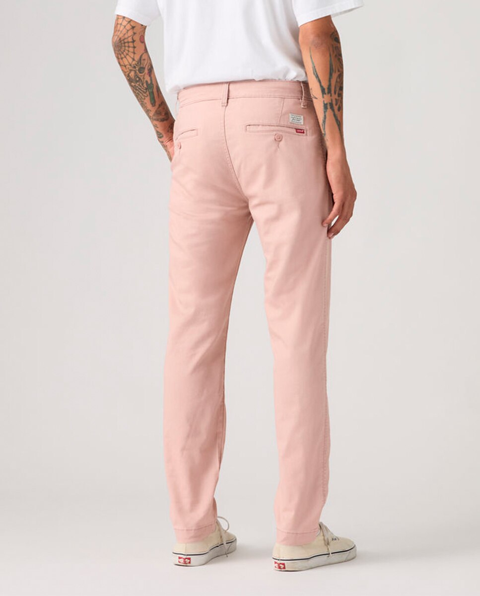Calças Chino Regular XX Std? com Toque de Linho Salmão-3