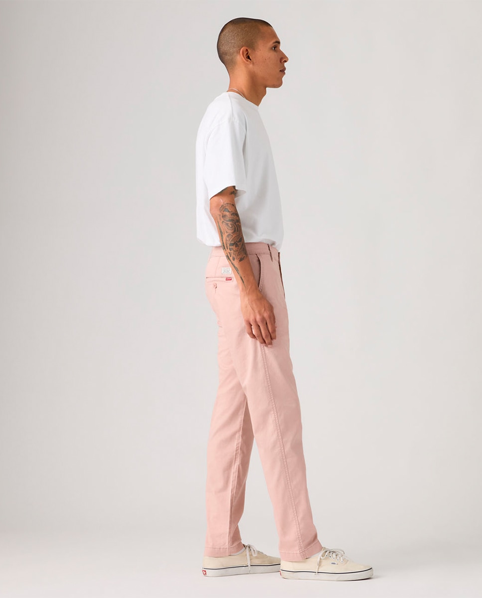 Calças Chino Regular XX Std? com Toque de Linho Salmão-4