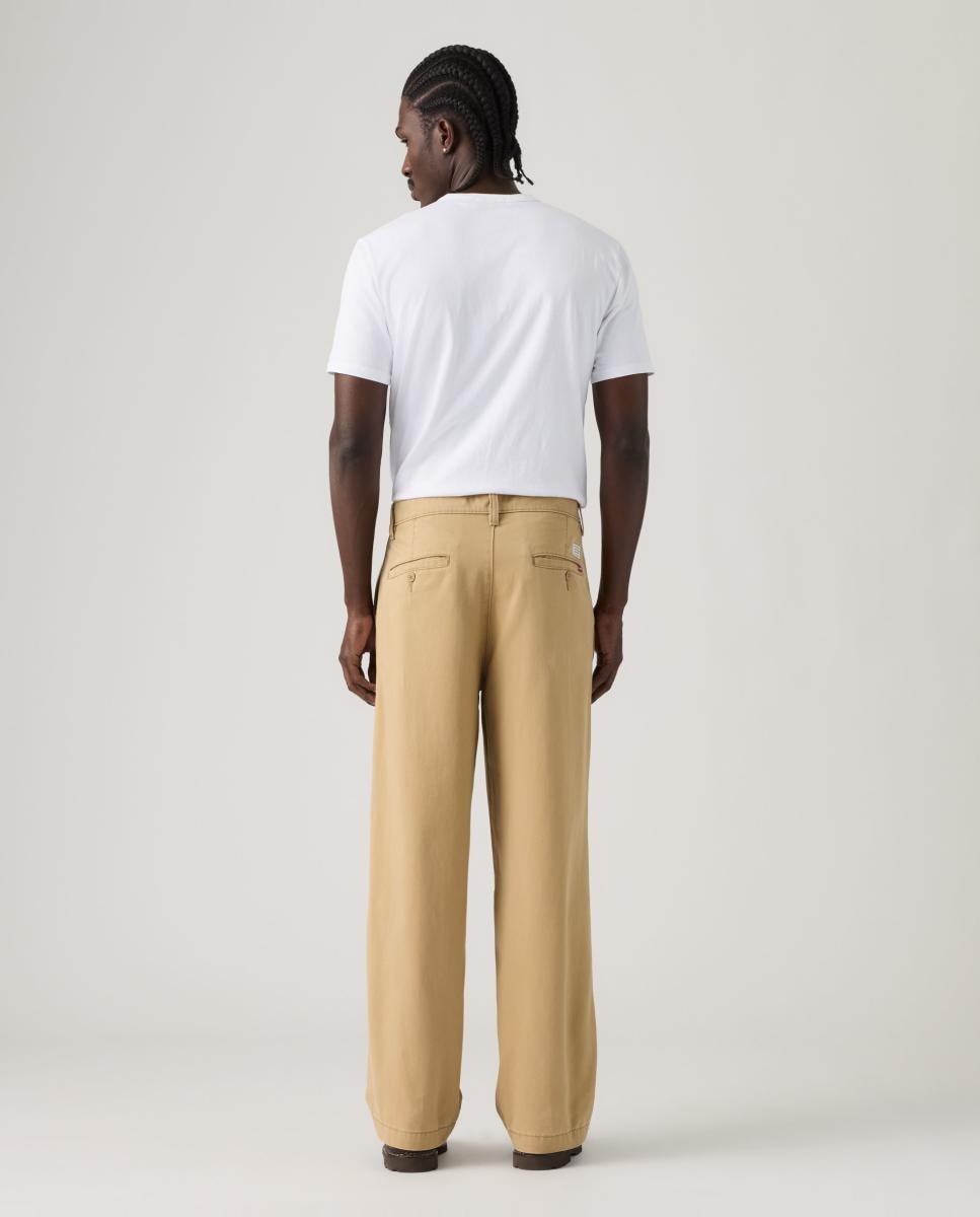 Calças Chino XX Baggy Pleated Caqui-3