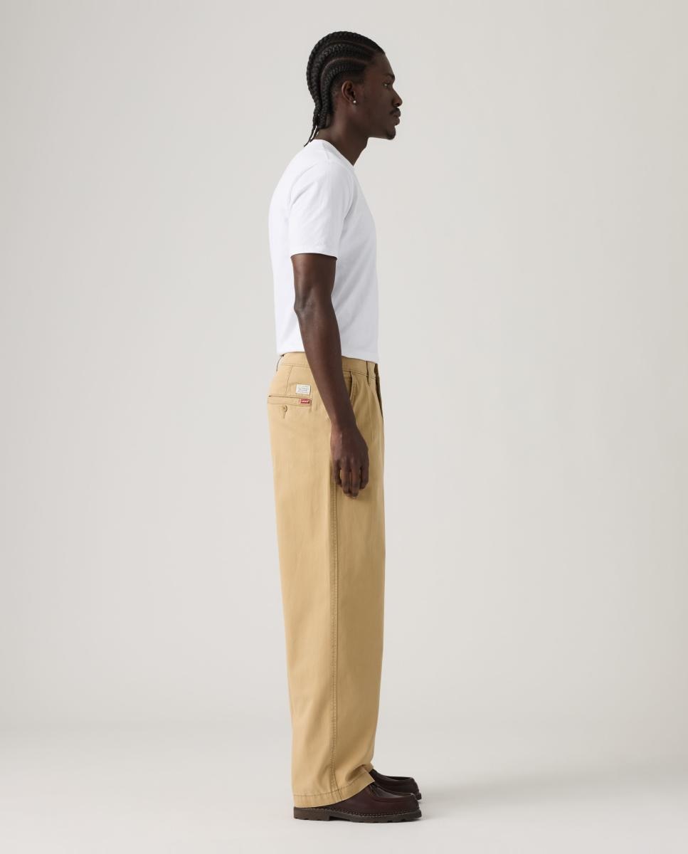 Calças Chino XX Baggy Pleated Caqui-4