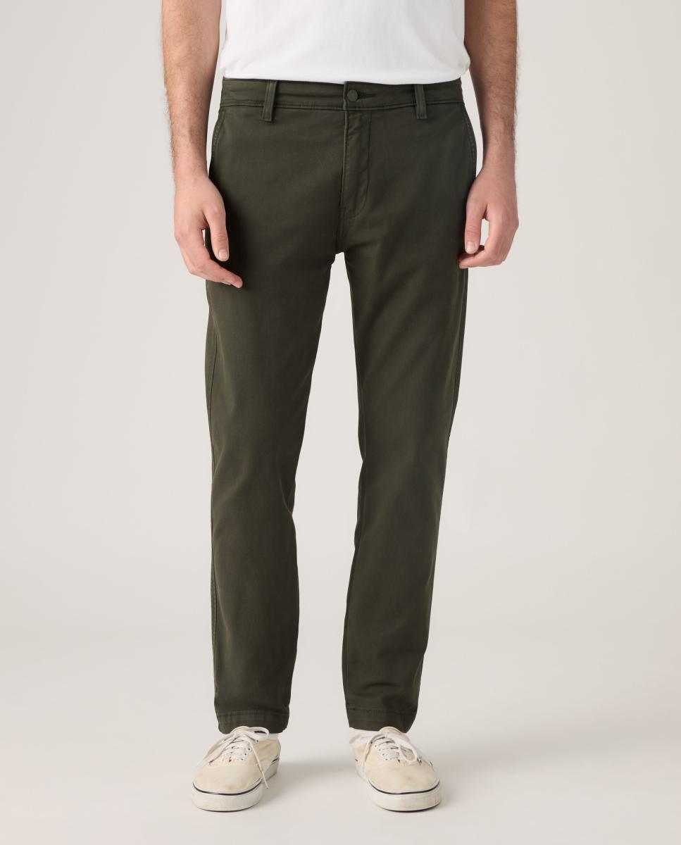 Calças Chino Regular XX Std™ com Toque de Linho Verde-escuro-2