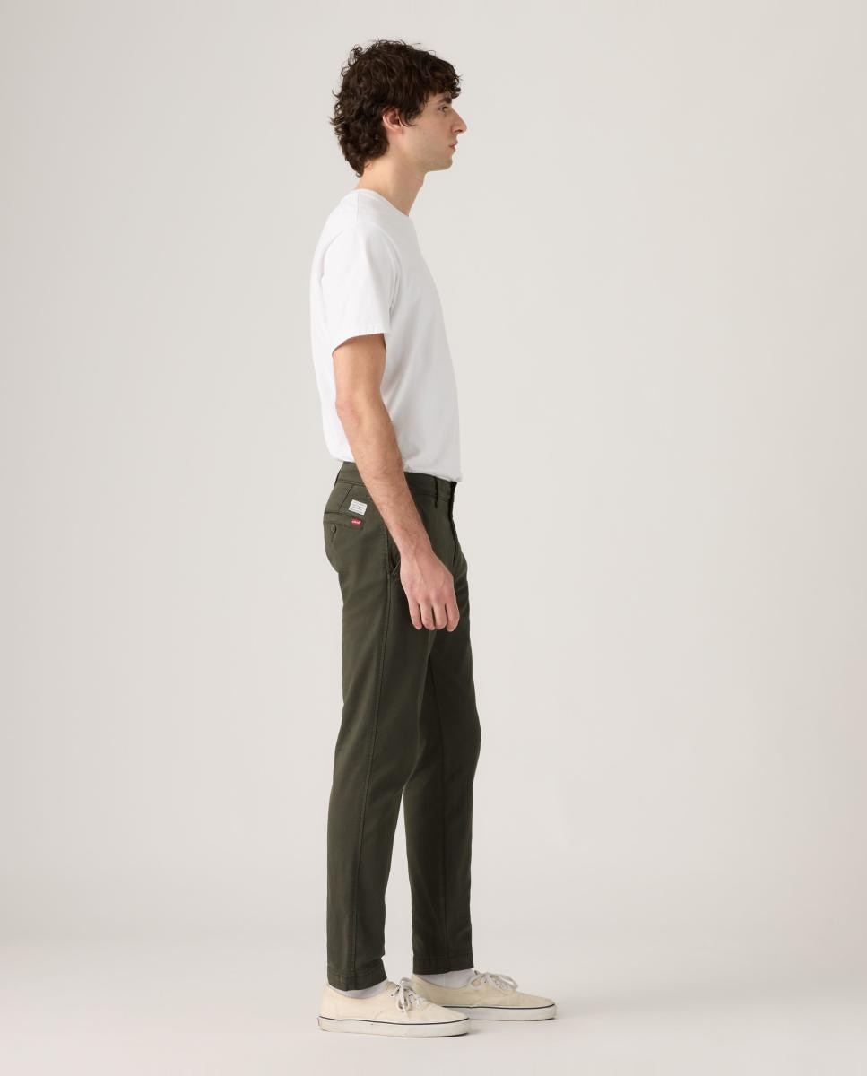 Calças Chino Regular XX Std™ com Toque de Linho Verde-escuro-4