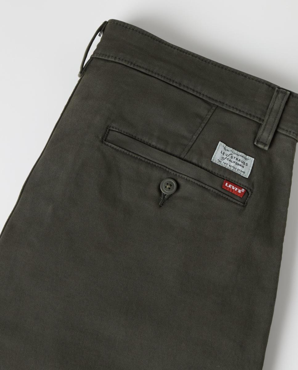 Calças Chino Regular XX Std™ com Toque de Linho Verde-escuro-6