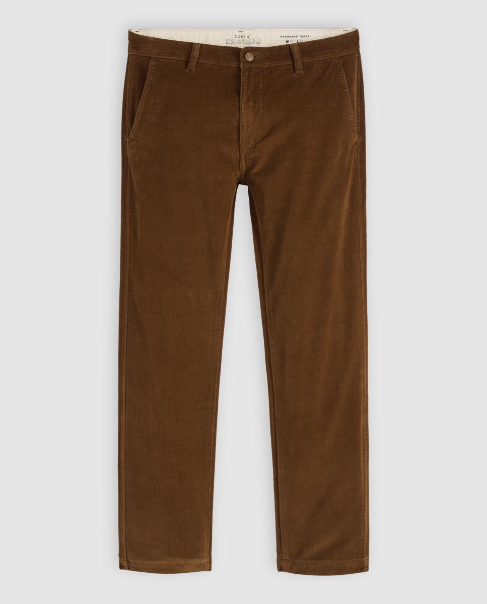 Calças Chino Regular XX Std? com Toque de Linho Castanho-5