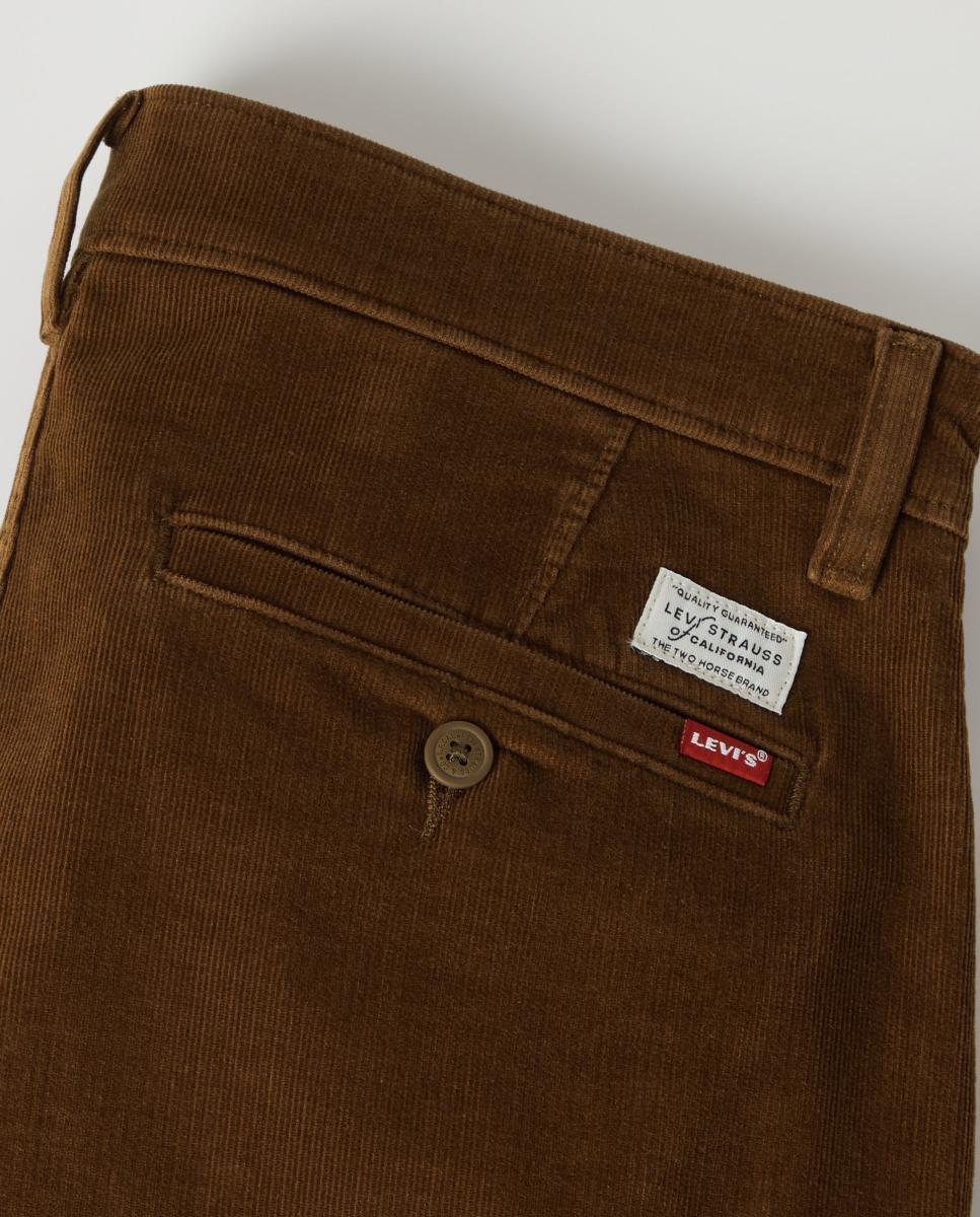 Calças Chino Regular XX Std? com Toque de Linho Castanho-6