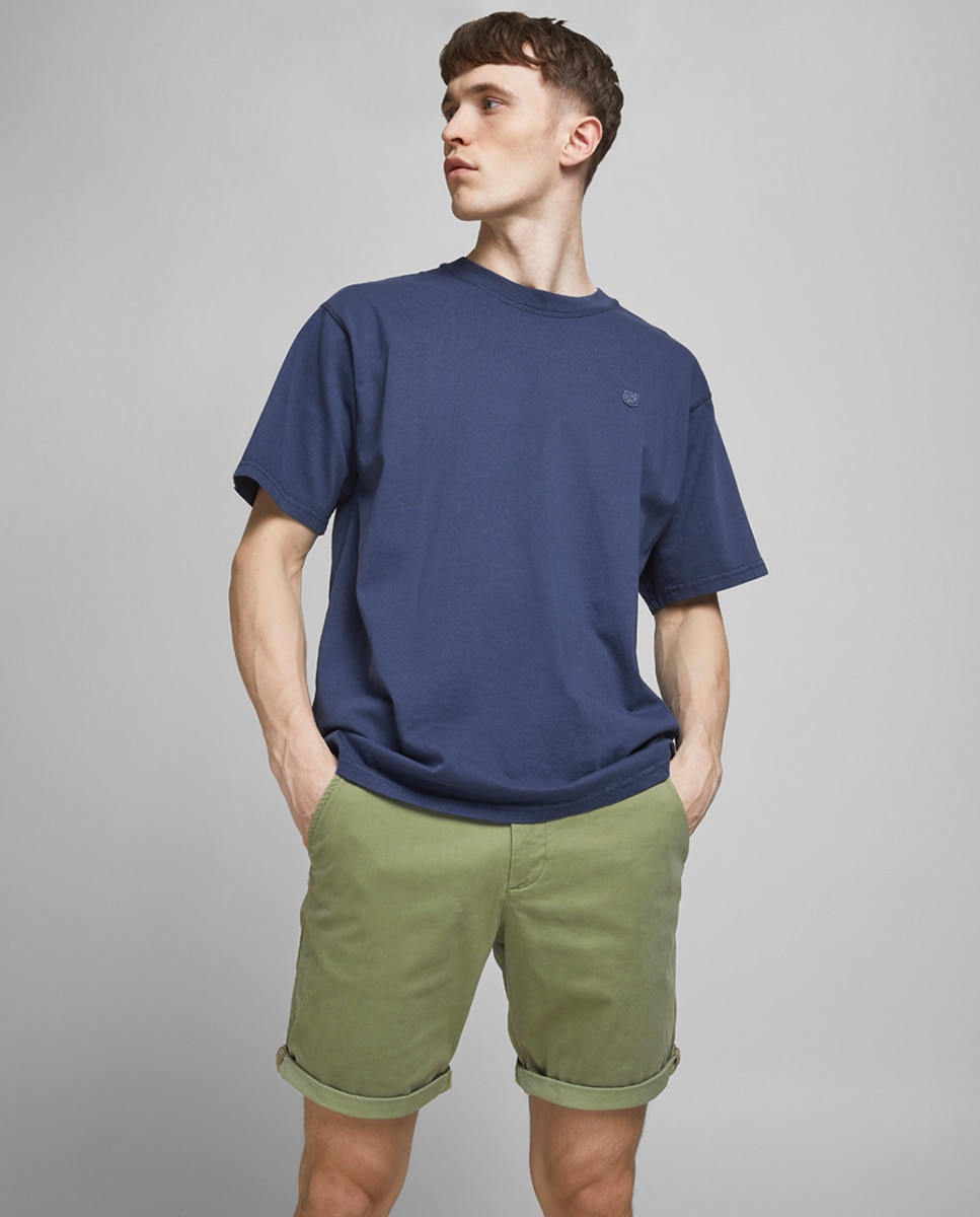 Bermudas chino verdes Verde-acinzentado-4