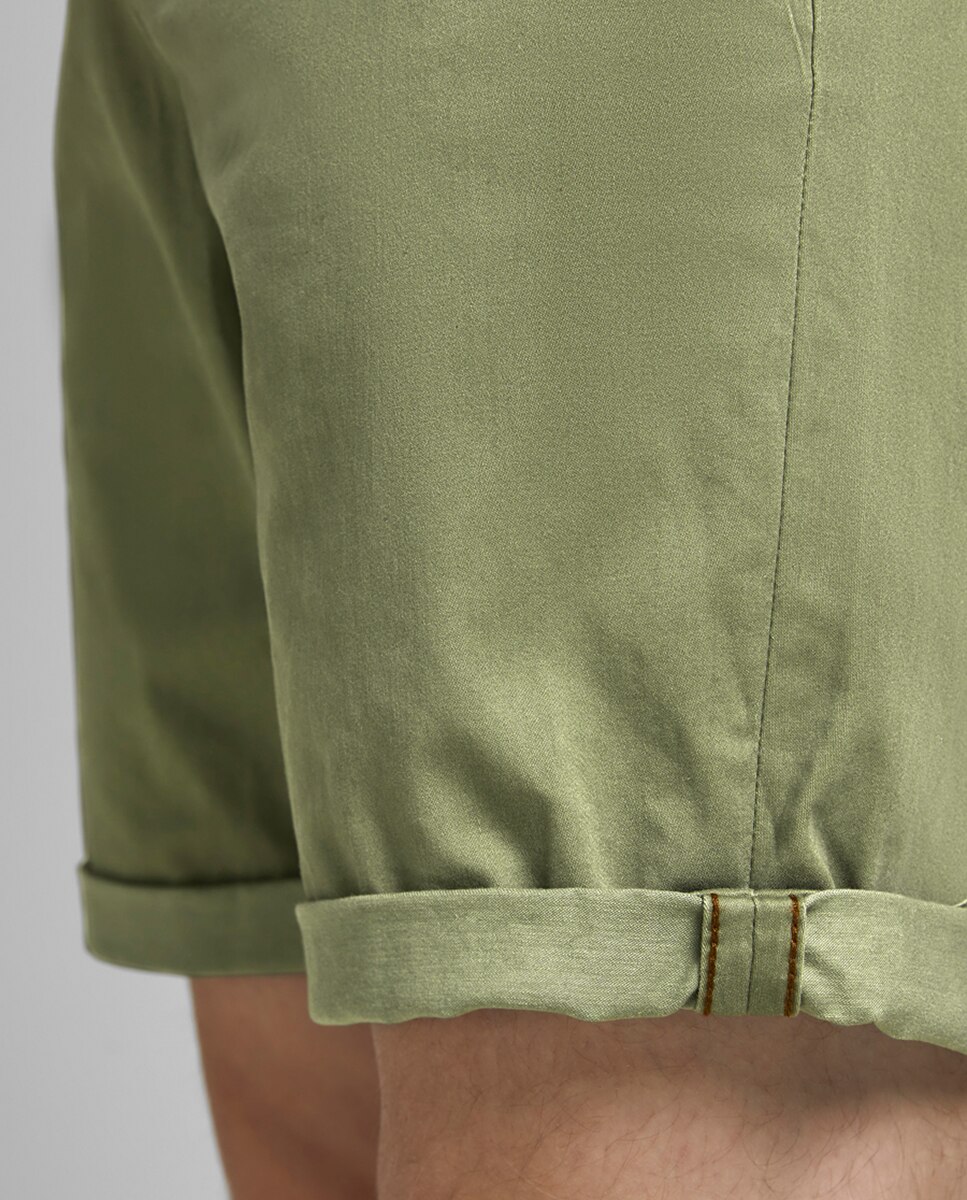 Bermudas chino verdes Verde-acinzentado-5