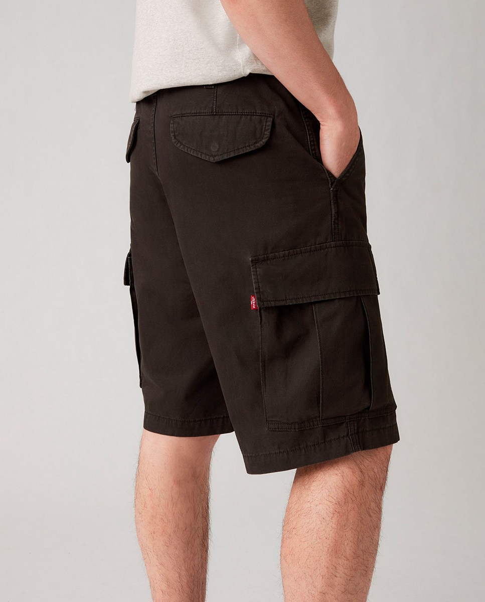 Bermudas Cargo de Algodão Preto-2