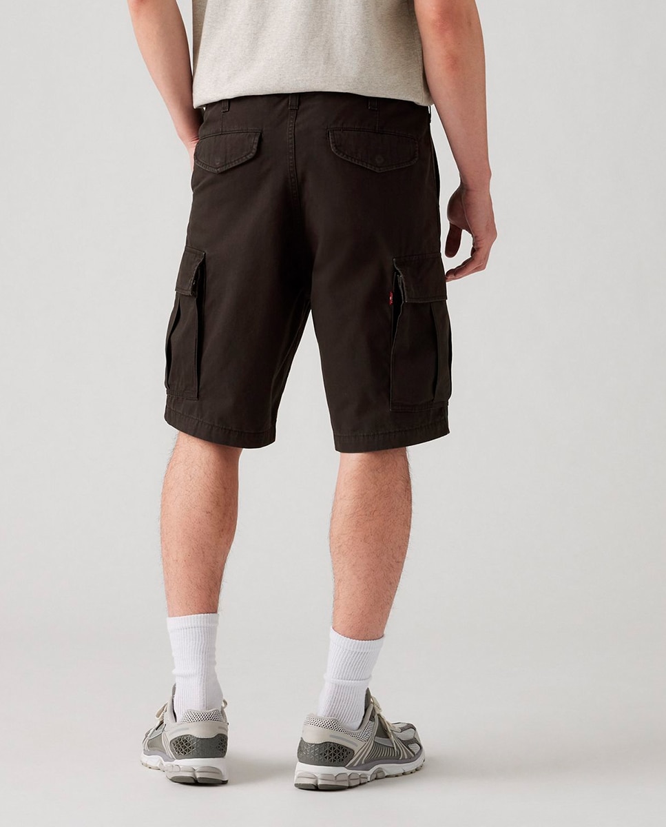 Bermudas Cargo de Algodão Preto-3