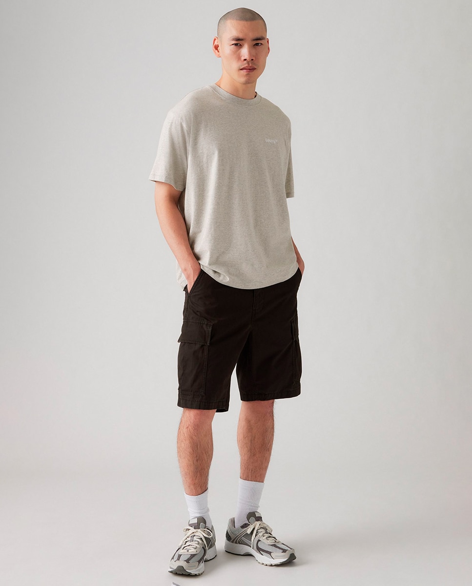 Bermudas Cargo de Algodão Preto-7