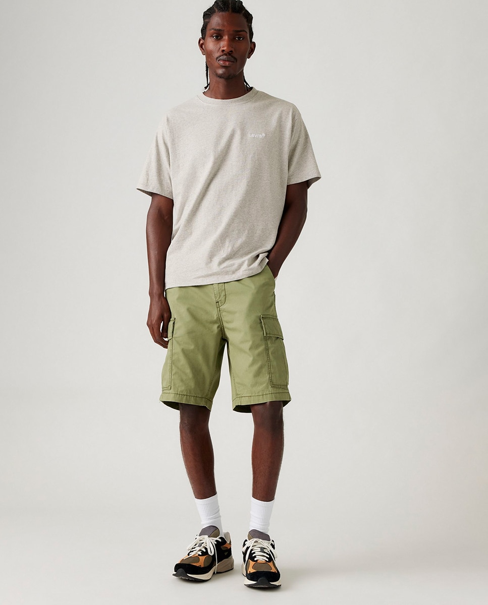 Bermudas Cargo de Algodão Verde-militar-8