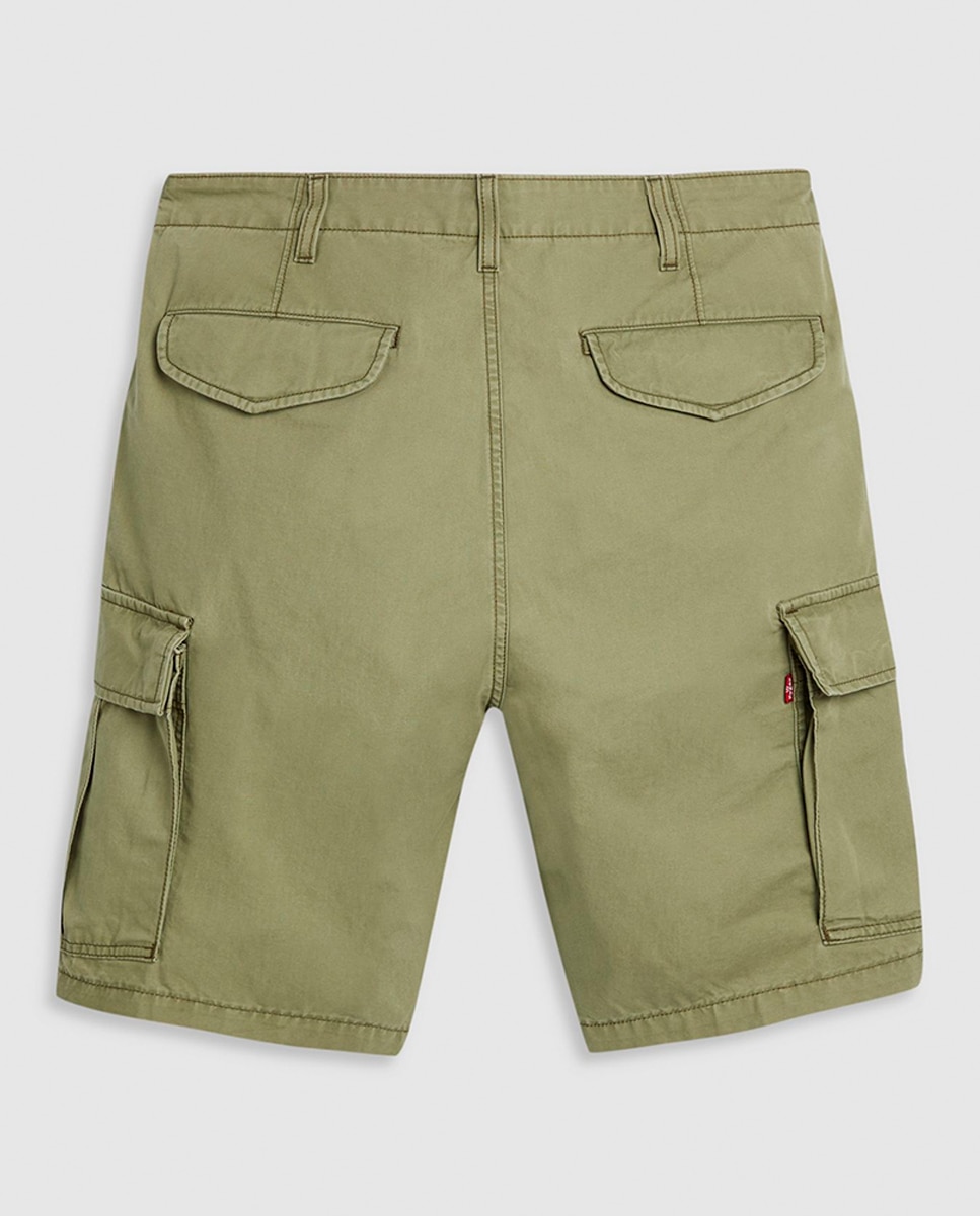 Bermudas Cargo de Algodão Verde-militar-7