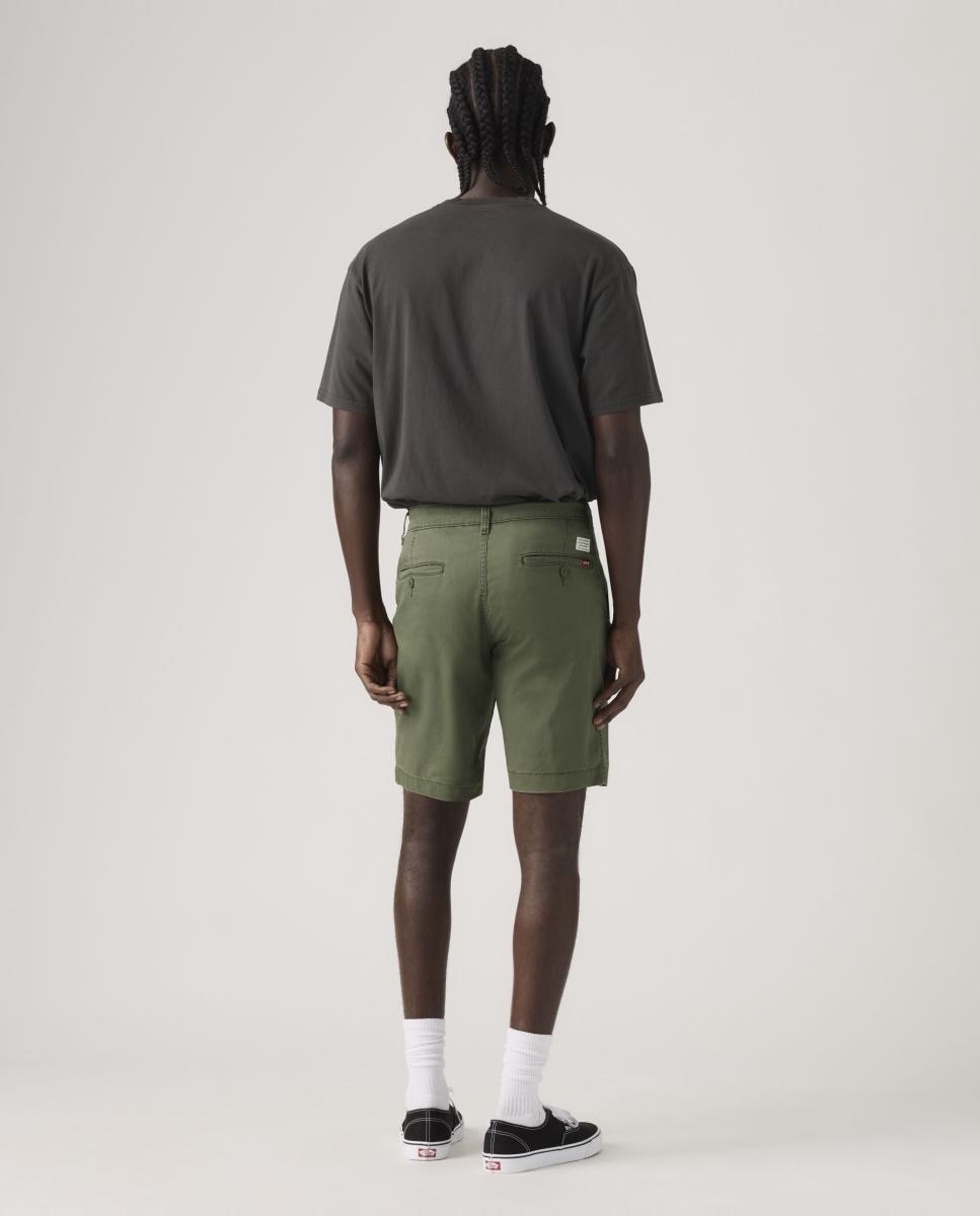 Bermudas XX Chino com Toque de Linho Verde-escuro-3