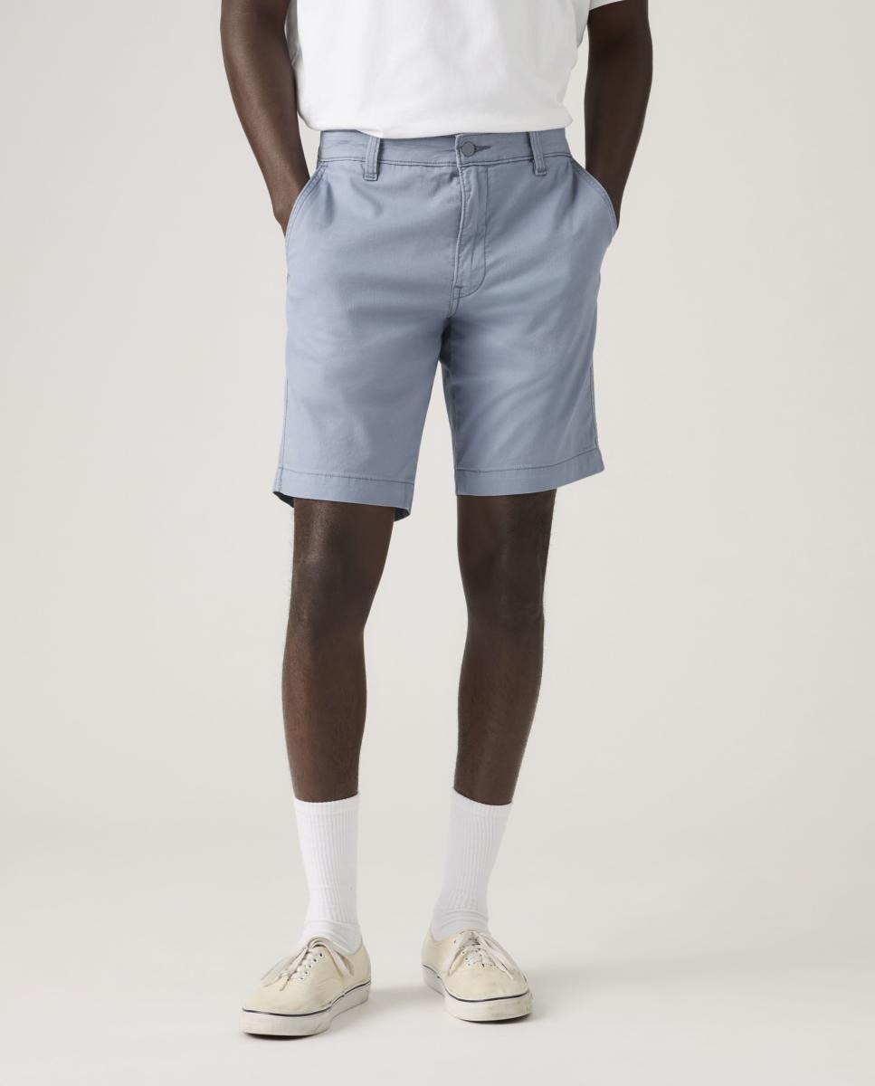 Bermudas XX Chino com Toque de Linho Azul-2