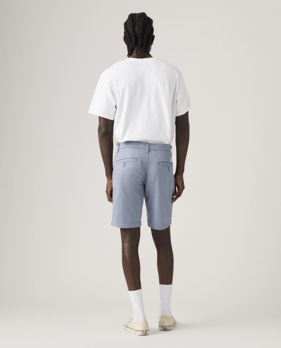 Bermudas XX Chino com Toque de Linho Azul-3