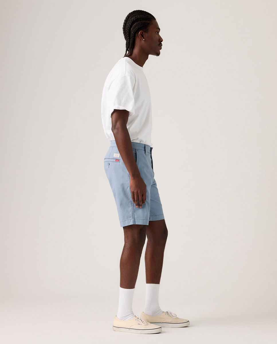 Bermudas XX Chino com Toque de Linho Azul-4