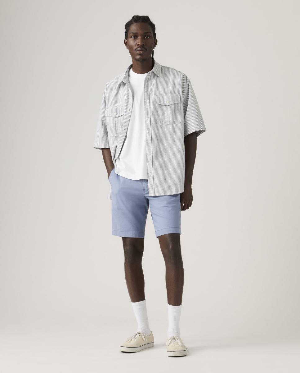 Bermudas XX Chino com Toque de Linho Azul-8