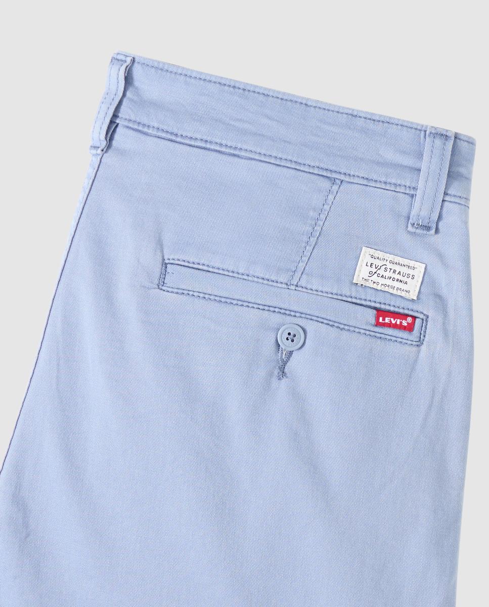 Bermudas XX Chino com Toque de Linho Azul-7