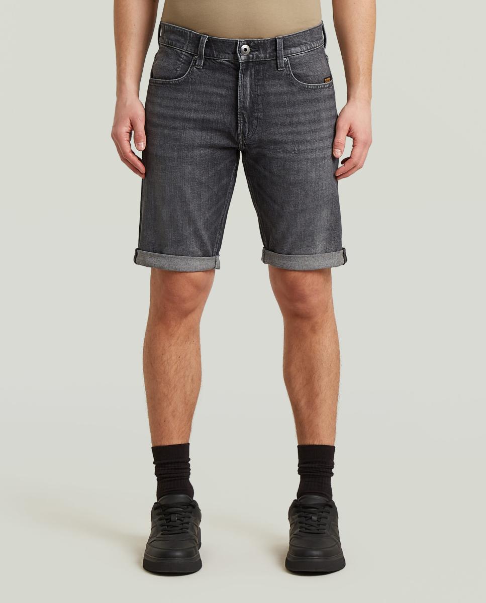 Bermudas de Ganga Straight Mosa com 5 Bolsos Cinzento-2