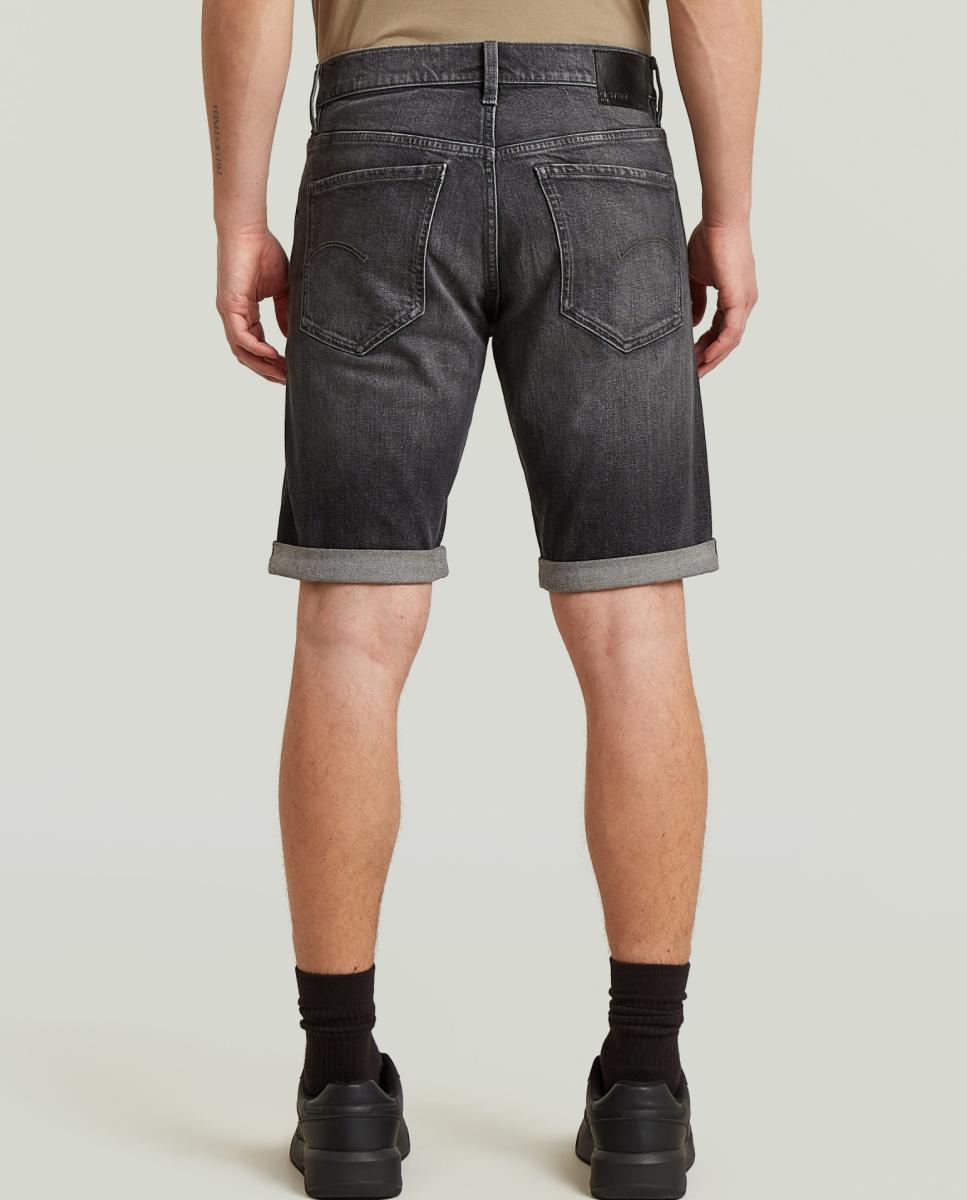 Bermudas de Ganga Straight Mosa com 5 Bolsos Cinzento-3