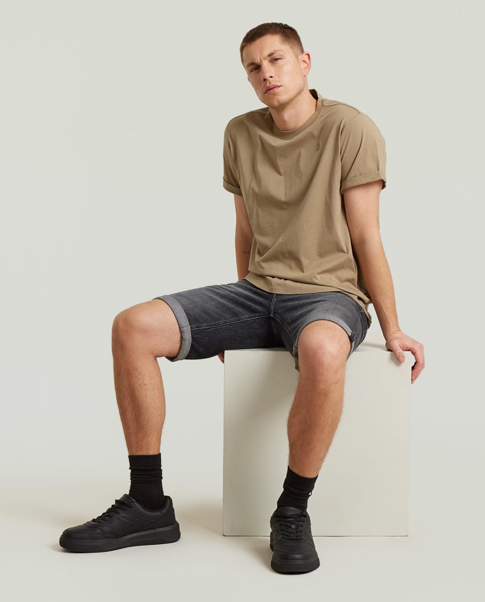 Bermudas de Ganga Straight Mosa com 5 Bolsos Cinzento-4