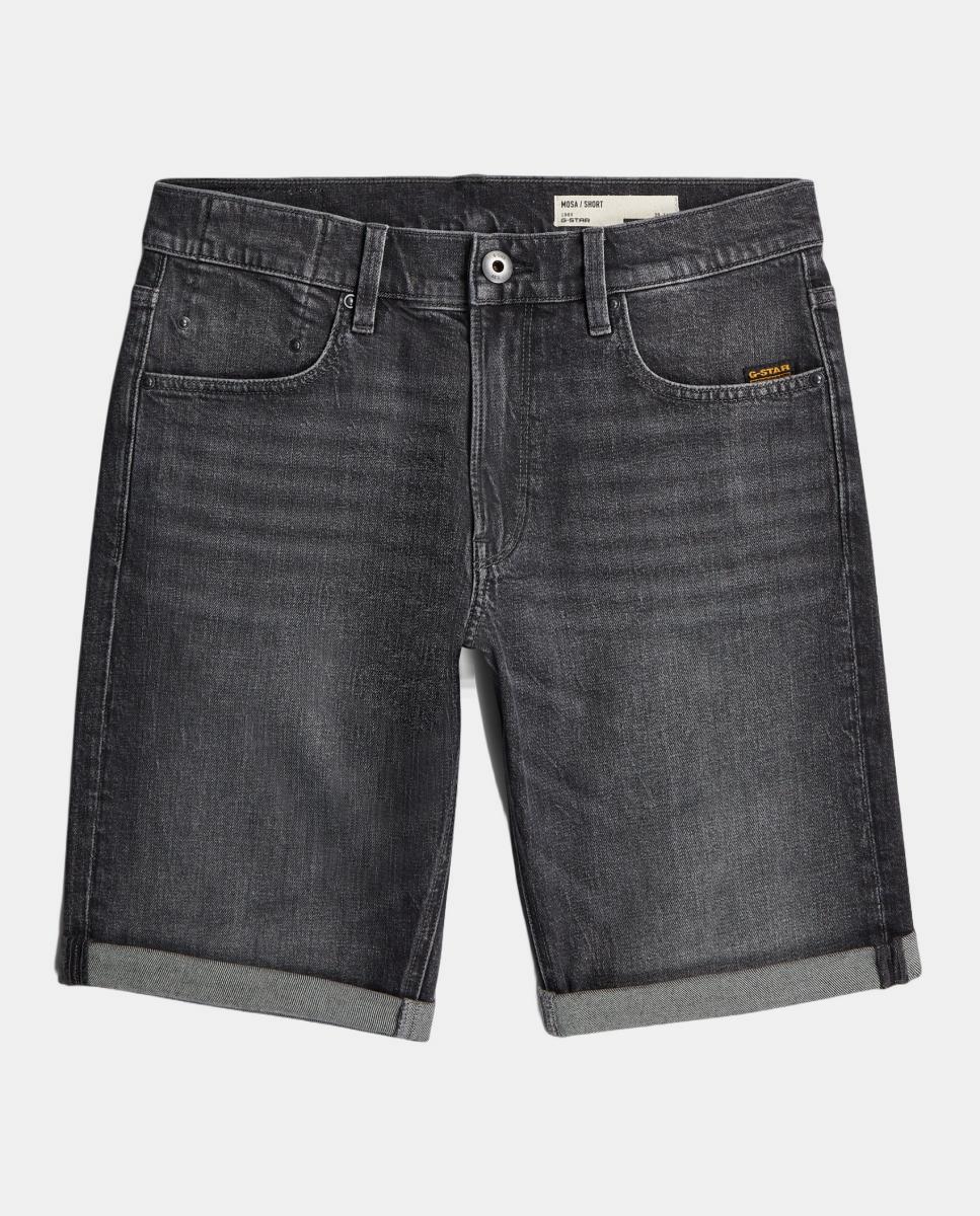 Bermudas de Ganga Straight Mosa com 5 Bolsos Cinzento-7
