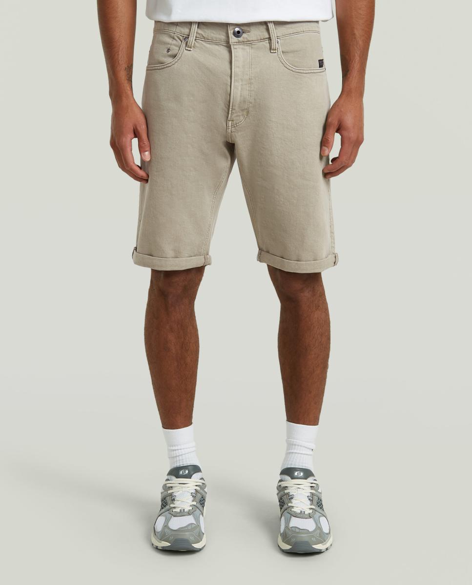 Bermudas de Ganga Straight Mosa com 5 Bolsos Bege-2