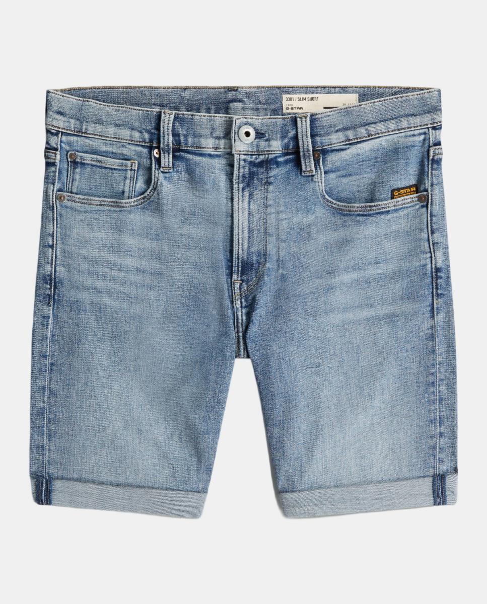Bermudas de Ganga 3301 Justas com 5 Bolsos Azul-6