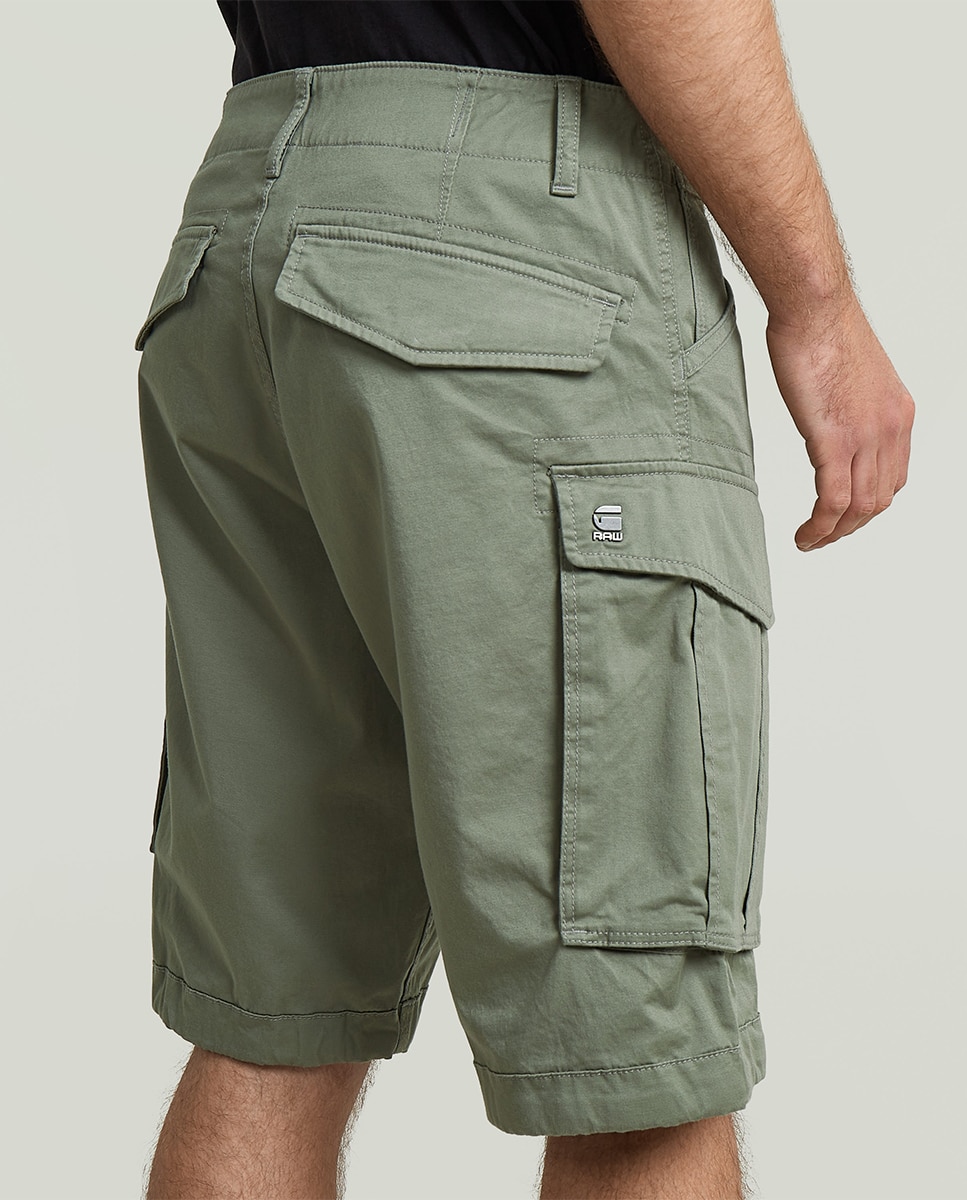 Calções Rovic Zip com Vários Bolsos e Corte Relaxed Verde-4