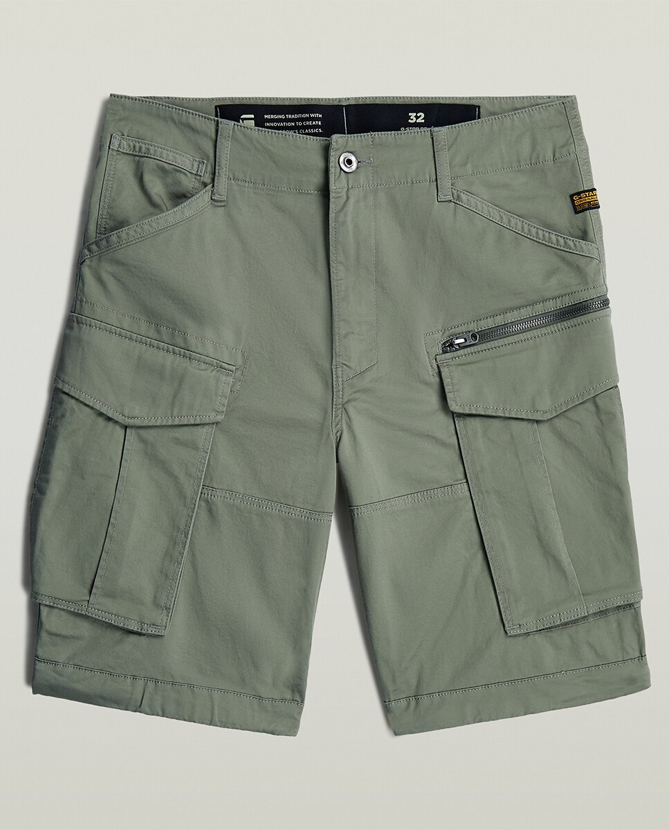 Calções Rovic Zip com Vários Bolsos e Corte Relaxed Verde-6
