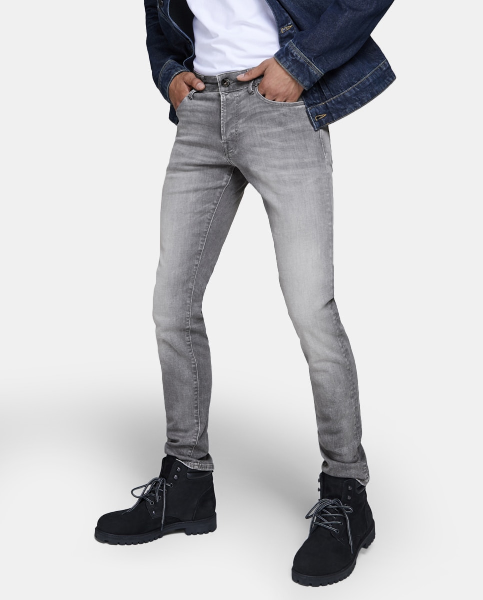 Calças de ganga de homem Jack & Jones slim cinzento Cinzento-3