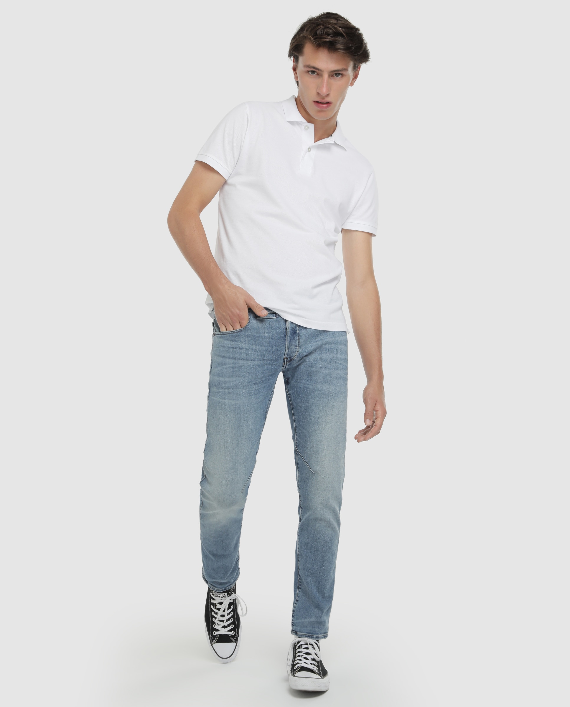 Jeans D-Staq slim azul-claro de homem Azul-claro-1
