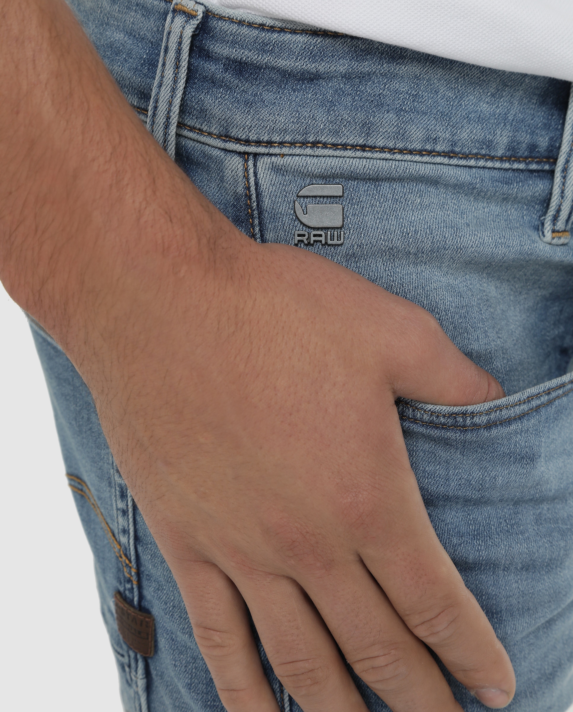Jeans D-Staq slim azul-claro de homem Azul-claro-3