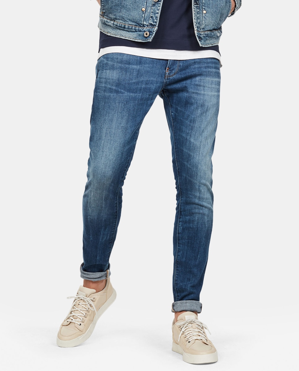 Jeans Revend skinny azuis de homem Azul-1