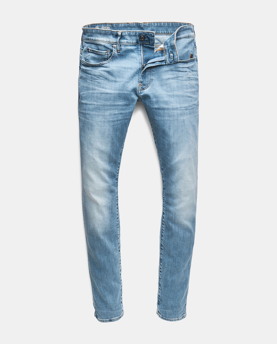 Jeans Revend skinny azul-claro de homem Azul-claro-5