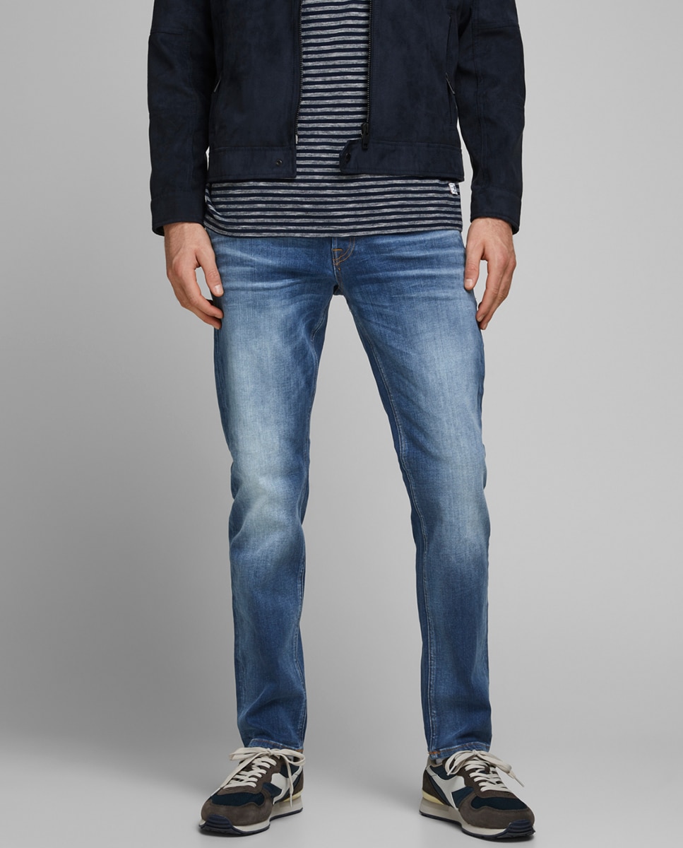 Jeans Mike relaxed comfort azuis Azul-2